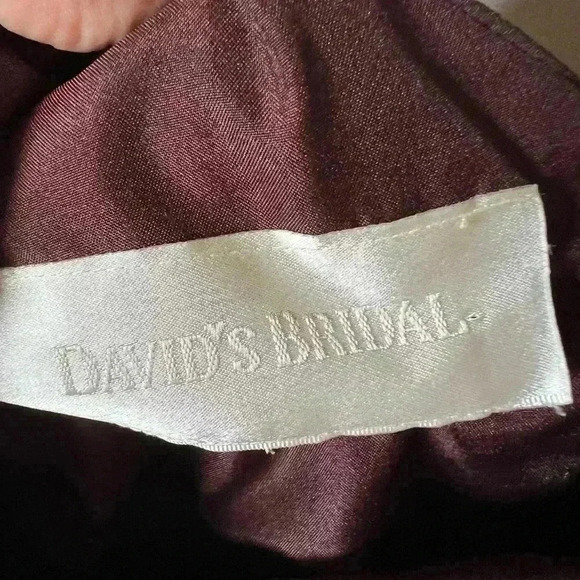 David's Bridal Formal Brown Flowing Handkerchief Style Dress Size 14, mid length - Picture 3 of 3